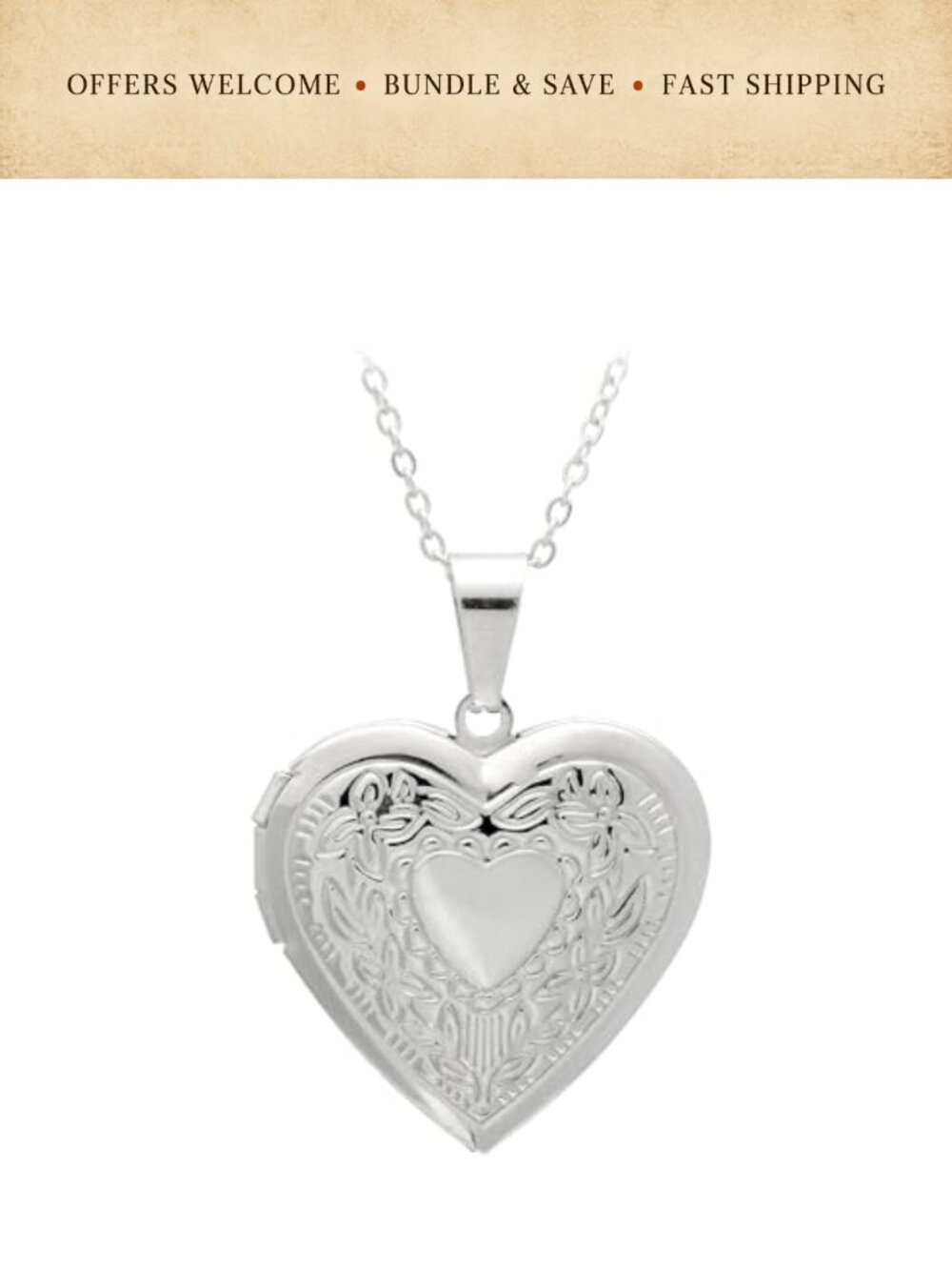 Stainless Steel Silver Heart Locket Necklace for Women Photo Memory Jewelry